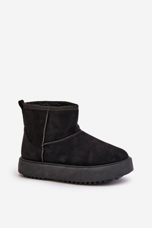 Femenino Botas de nieve con una plataforma Z de gamuza ecológicau de color negro Atteria Femenino Botas de nieve con una plataforma Z de gamuza ecológicau de color negro Atteria