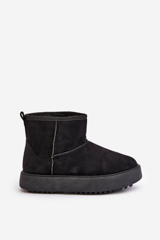 Femenino Botas de nieve con una plataforma Z de gamuza ecológicau de color negro Atteria Femenino Botas de nieve con una plataforma Z de gamuza ecológicau de color negro Atteria