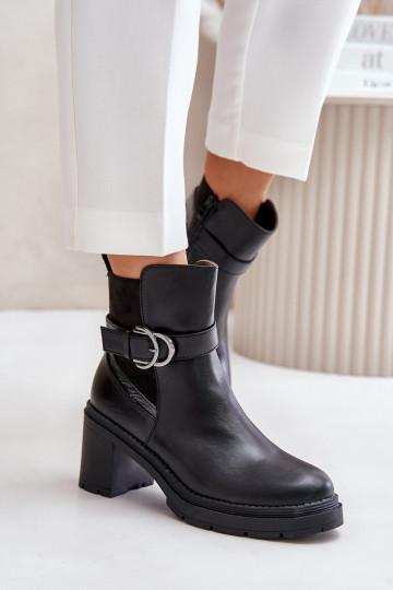 Botas de mujer con tacones Registro calentamiento Al castillo de color negro Inabelle