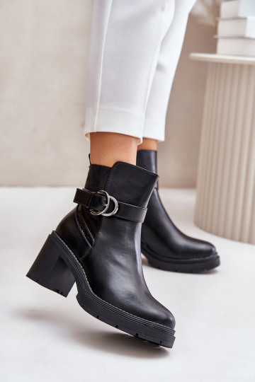 Botas de mujer con tacones Registro calentamiento Al castillo de color negro Inabelle 2