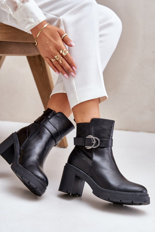Botas de mujer con tacones Registro calentamiento Al castillo de color negro Inabelle Botas de mujer con tacones Registro calentamiento Al castillo de color negro Inabelle