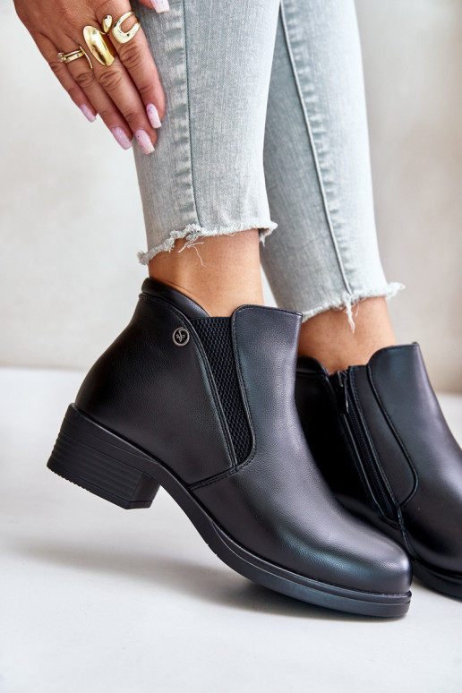 Botas Con una parte superior baja calentamiento con pelo dentro Vinceza 85150 de color negro