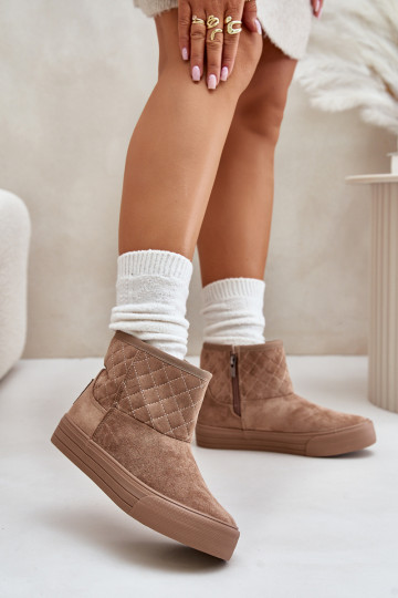 Botas Botas de nieve Al castillo calentamiento con pelo dentro Big Star OO274A524 beige 2