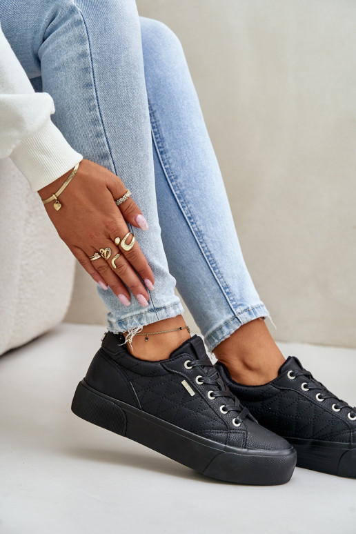 Zapatos de ocio con una plataforma calentamiento Big Star OO274A465 de color negro