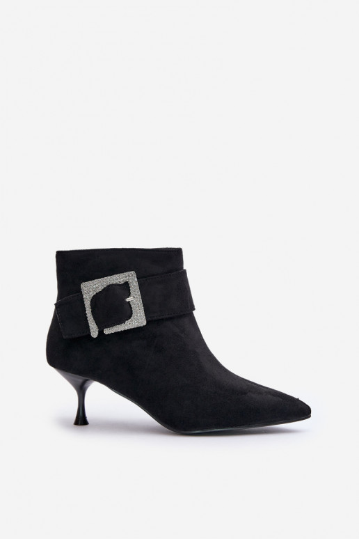 Botas de mujer con tacones finos para decorar con hebillas de color negro Nirilis Botas de mujer con tacones finos para decorar con hebillas de color negro Nirilis