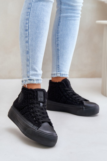 calentamiento Zapatos de ocio con un abrigo de piel Typu Baranek Big Star OO274A443 de color negro