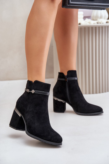 calentamiento Botas de mujer con tacones decorados Vinceza 16446 de color negro 2