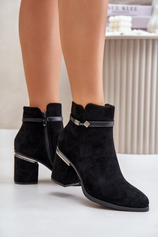 calentamiento Botas de mujer con tacones decorados Vinceza 16446 de color negro calentamiento Botas de mujer con tacones decorados Vinceza 16446 de color negro