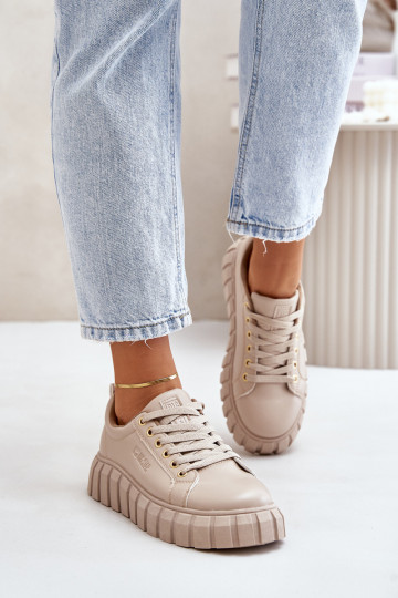 calentamiento Zapatillas modelo zapatos. Femenino Big Star MM274618 beige