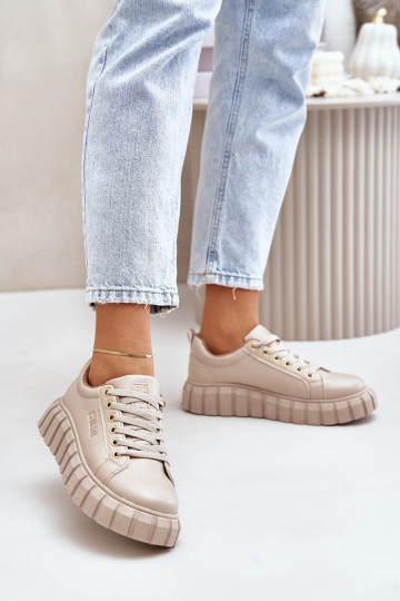 calentamiento Zapatillas modelo zapatos. Femenino Big Star MM274618 beige 2