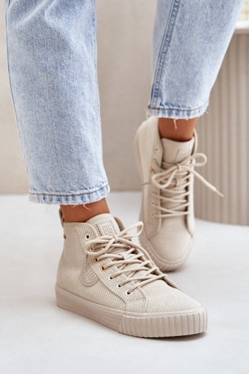 calentamiento Terciopelo Zapatos de ocio Big Star OO274771 Hi-Poly System beige