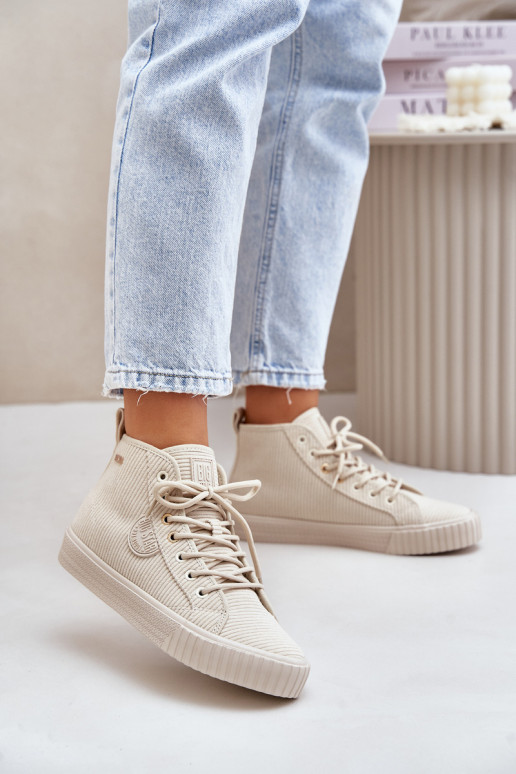 calentamiento Terciopelo Zapatos de ocio Big Star OO274771 Hi-Poly System beige