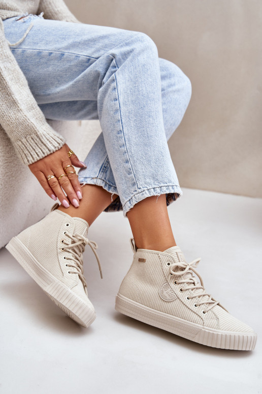 calentamiento Terciopelo Zapatos de ocio Big Star OO274771 Hi-Poly System beige