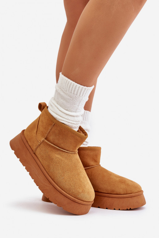 Botas de nieve bajas de mujer con plataforma calentadas con pelo interior color marrón Saldren Botas de nieve bajas de mujer con plataforma calentadas con pelo interior color marrón Saldren