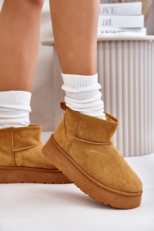 Botas de nieve bajas de mujer con plataforma calentadas con pelo interior color marrón Saldren Botas de nieve bajas de mujer con plataforma calentadas con pelo interior color marrón Saldren