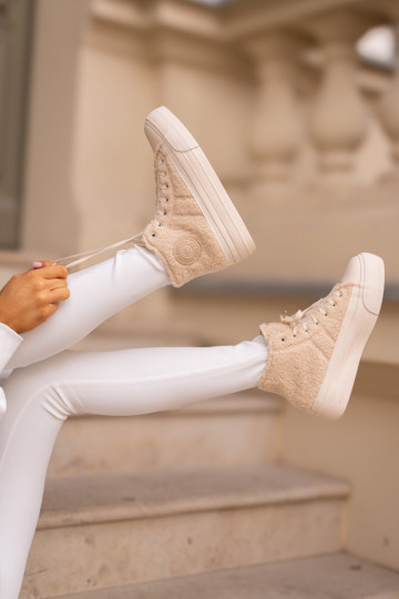 calentamiento Zapatos de ocio con un abrigo de piel Typu Baranek Big Star OO274A444 beige 2