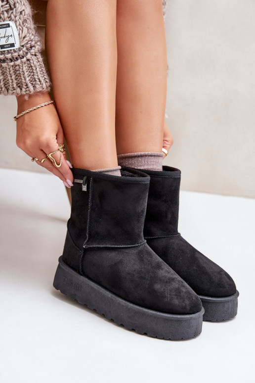 Alto Botas de nieve Femenino con una plataforma Big Star OO274898 de color negro