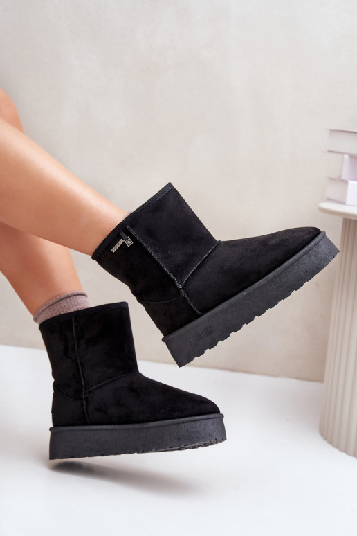 Alto Botas de nieve Femenino con una plataforma Big Star OO274898 de color negro