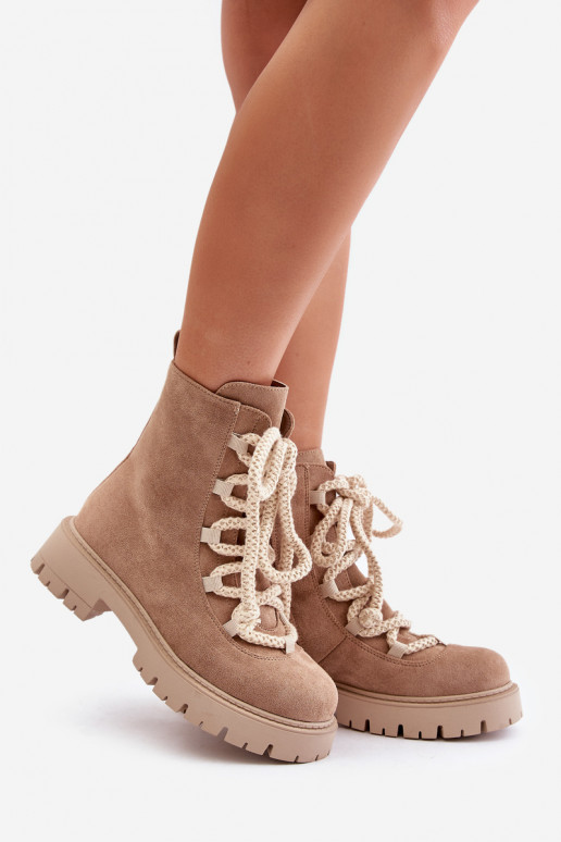 calentamiento Botas Z de gamuza ecológicau Al castillo beige Caellita calentamiento Botas Z de gamuza ecológicau Al castillo beige Caellita