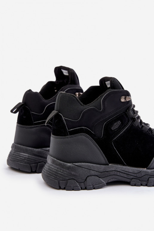 Botas de montaña con calefacción para los hombres con cordones de color negro Zerista