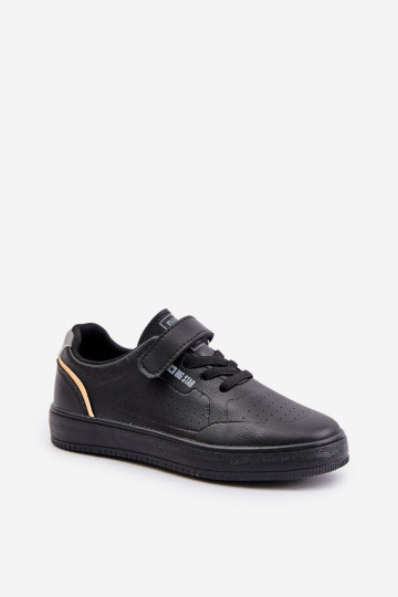zapatos casuales Infantil de cuero ecológico con sujetadores adhesivos Big Star OO374004 de color negro