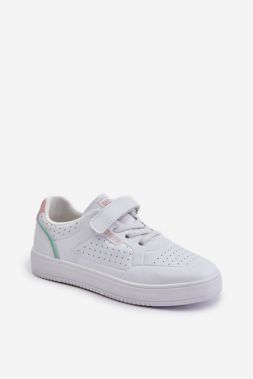 zapatos casuales Infantil de cuero ecológico con sujetadores adhesivos Big Star OO374005 el color blanco