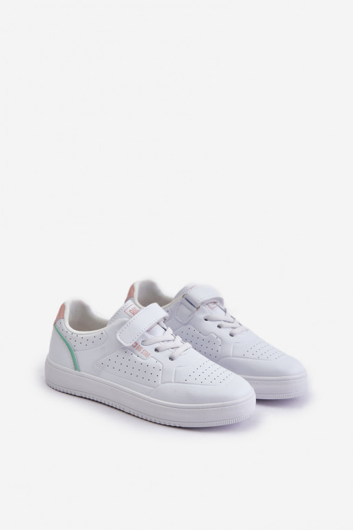 zapatos casuales Infantil de cuero ecológico con sujetadores adhesivos Big Star OO374005 el color blanco