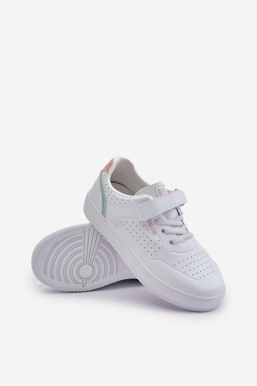 zapatos casuales Infantil de cuero ecológico con sujetadores adhesivos Big Star OO374005 el color blanco