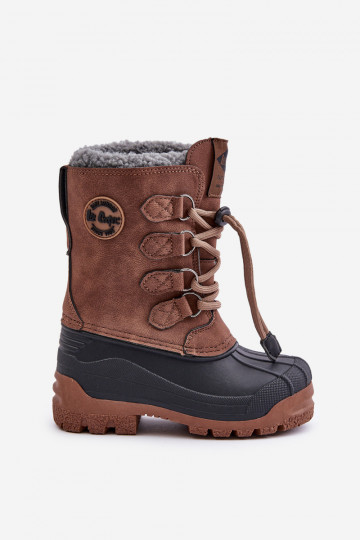 Botas de nieve cálidas para niños con cierre pull-on Lee Cooper LCJ-24-44-2842K marrón 2