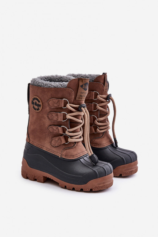 Alto cálido Botas de nieve Infantil con cierre a presión Lee Cooper LCJ-24-44-2842K color marrón
