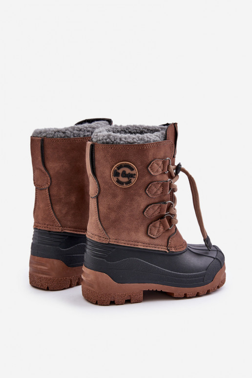 Alto cálido Botas de nieve Infantil con cierre a presión Lee Cooper LCJ-24-44-2842K color marrón