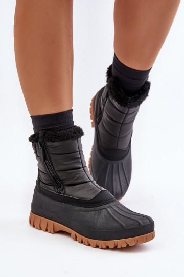 Botas de nieve Femenino calentamiento con pelo dentro Al castillo Lee Cooper LCJ-24-44-2866 de color negro