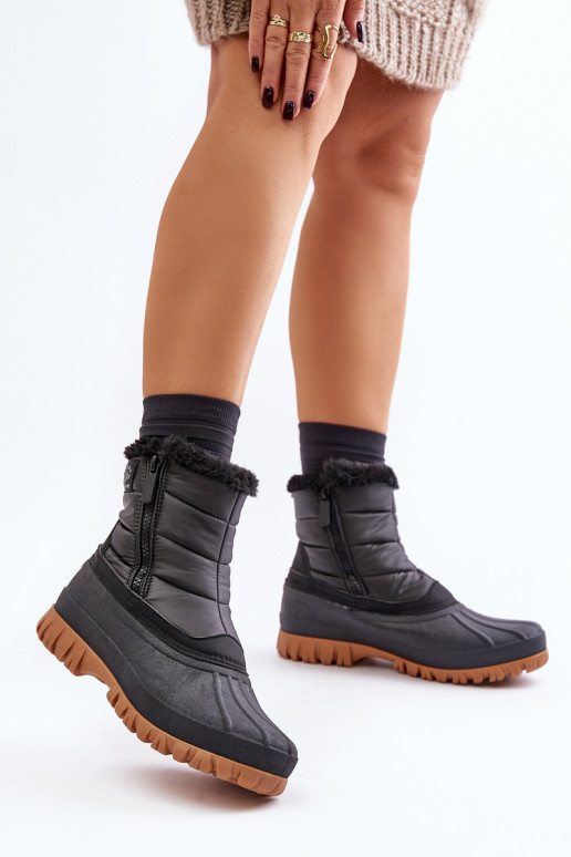 Botas de nieve Femenino calentamiento con pelo dentro Al castillo Lee Cooper LCJ-24-44-2866 de color negro