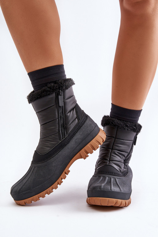 Botas de nieve Femenino calentamiento con pelo dentro Al castillo Lee Cooper LCJ-24-44-2866 de color negro