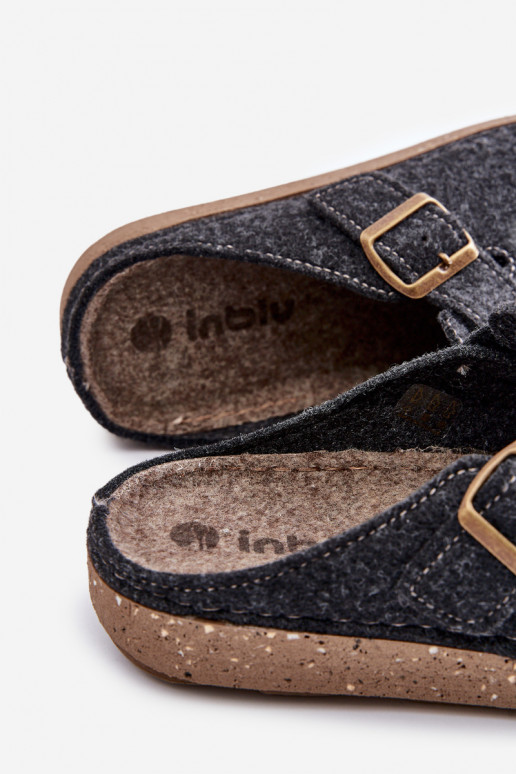 Zapatillas para los hombres con hebillas Zapatillas Inblu preventivo MT000012 color gris Zapatillas para los hombres con hebillas Zapatillas Inblu preventivo MT000012 color gris