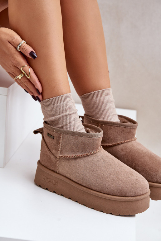 Bajo Botas de nieve con una plataforma Big Star OO274A100 beige Bajo Botas de nieve con una plataforma Big Star OO274A100 beige