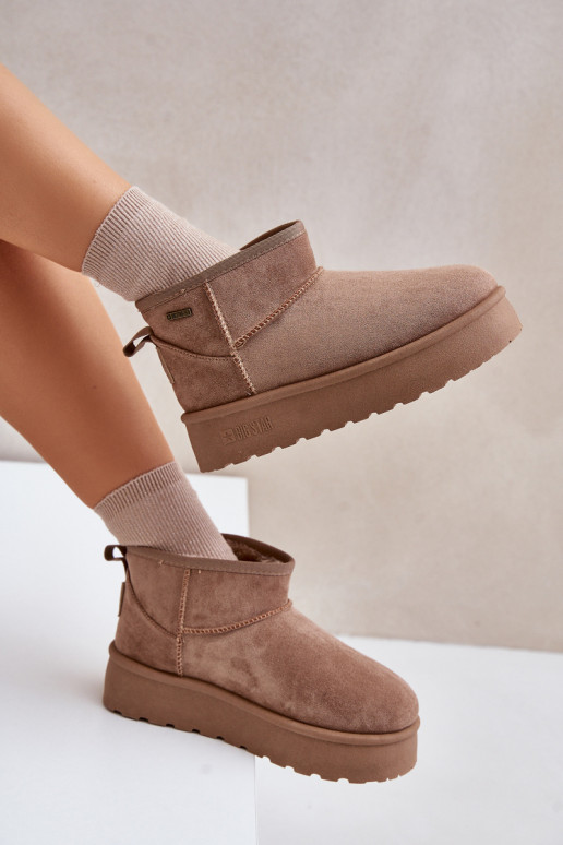 Bajo Botas de nieve con una plataforma Big Star OO274A100 beige Bajo Botas de nieve con una plataforma Big Star OO274A100 beige