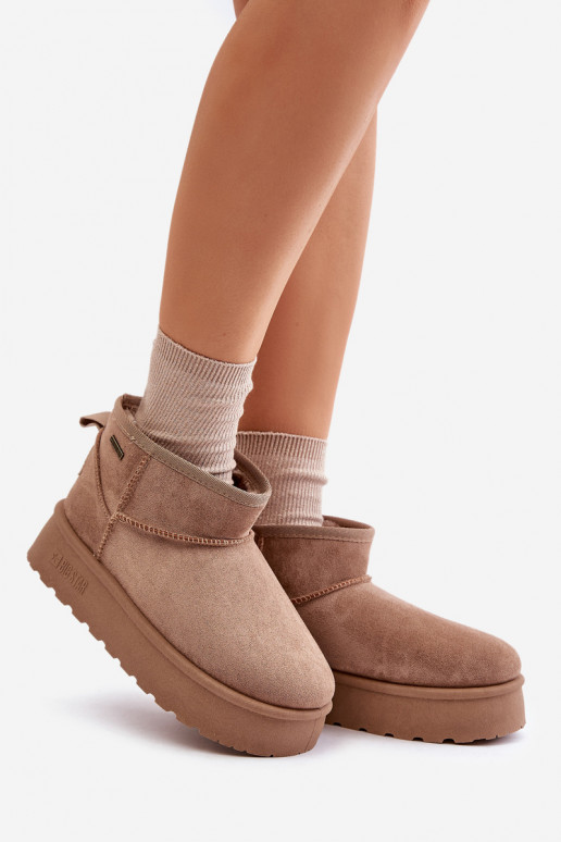 Bajo Botas de nieve con una plataforma Big Star OO274A100 beige Bajo Botas de nieve con una plataforma Big Star OO274A100 beige