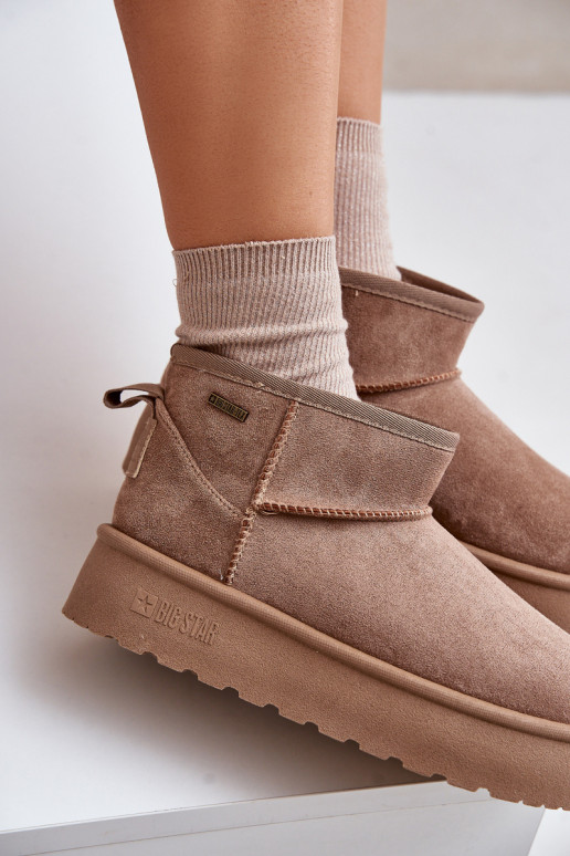 Bajo Botas de nieve con una plataforma Big Star OO274A100 beige Bajo Botas de nieve con una plataforma Big Star OO274A100 beige