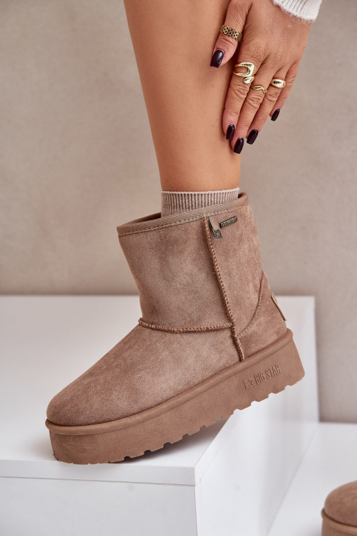 Alto Botas de nieve Femenino con una plataforma Big Star OO274A097 beige Alto Botas de nieve Femenino con una plataforma Big Star OO274A097 beige