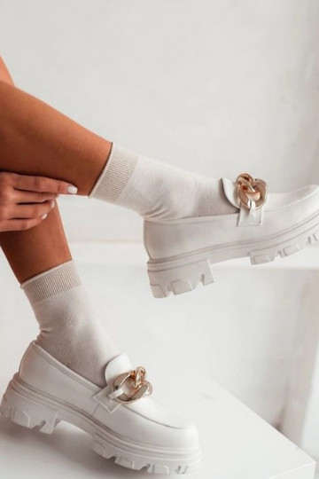 calcetines de mujer BaAełniane Z LurekBúhosm Ściągaczem color marfil