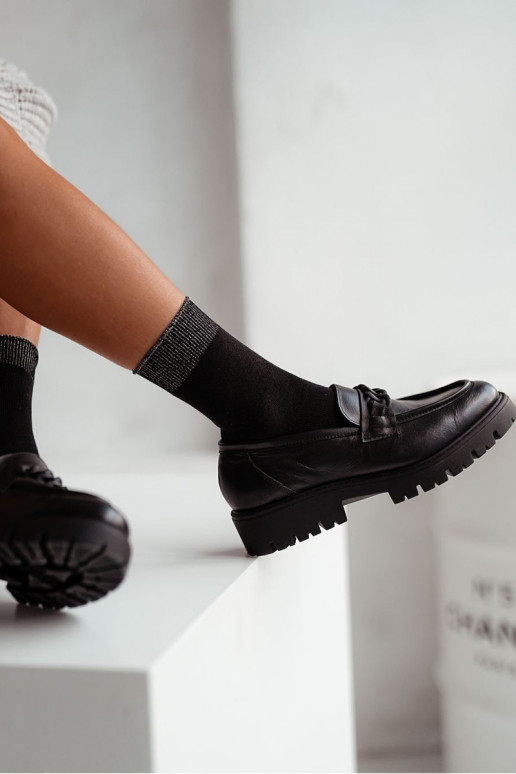 calcetines de mujer BaAełniane Z LurekBúhosm Ściągaczem de color negro calcetines de mujer BaAełniane Z LurekBúhosm Ściągaczem de color negro