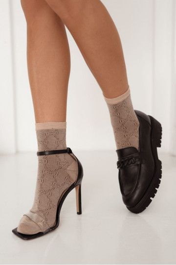 Estampado Medias Femenino beige