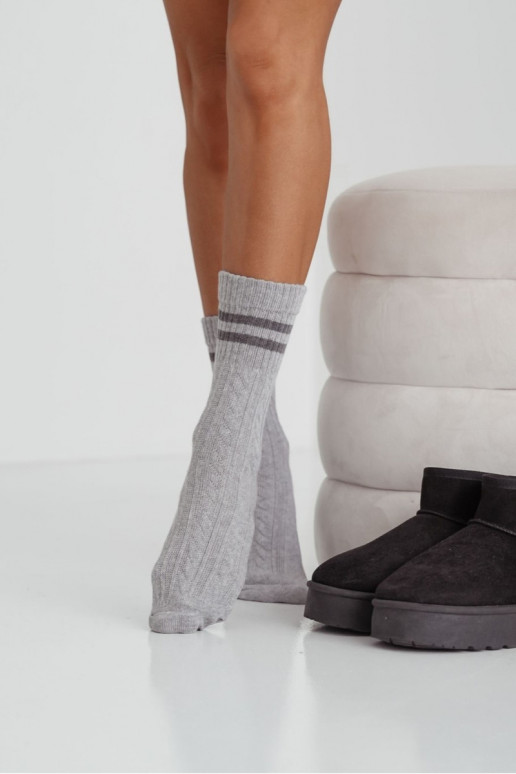 Medias Femenino ENarkocz con rayas color gris