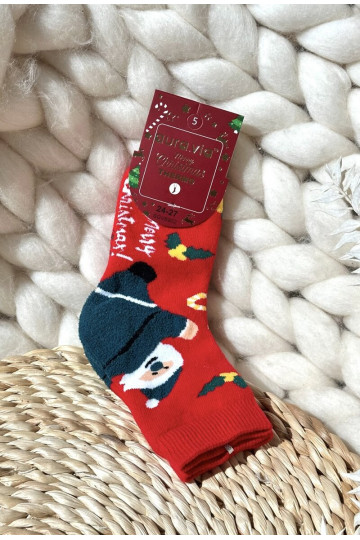 Infantil Activadovidad Medias de algodón con papa noel color rojo