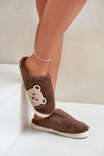 Pantuflas marrones Fiorinella con pelo de osito