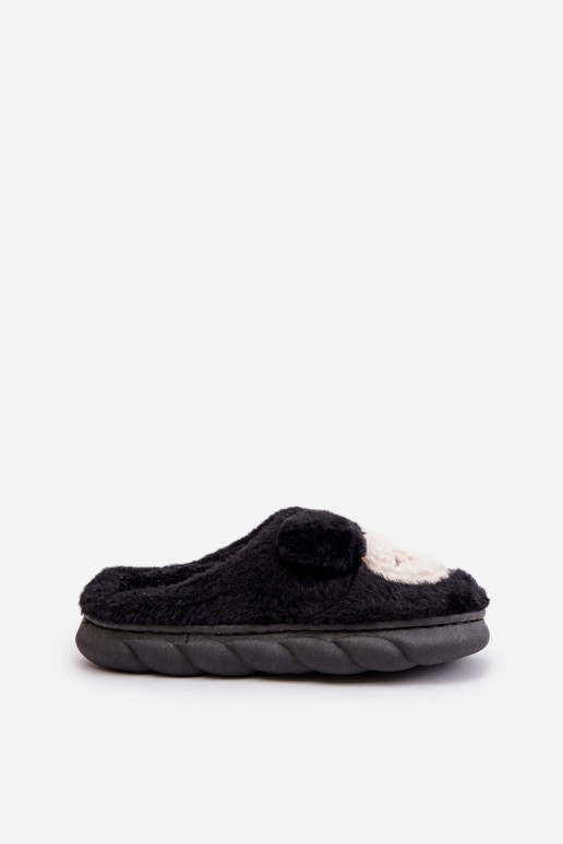 cálido con un abrigo de piel Zapatillas Femenino de color negro Jozelinetta