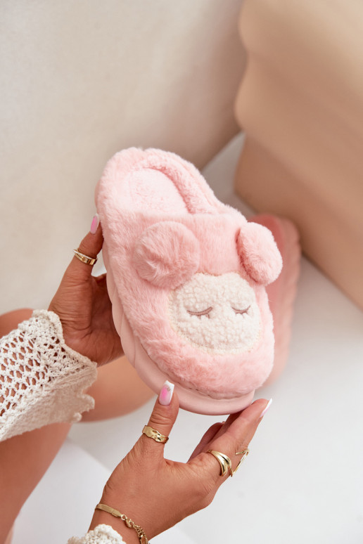 cálido con un abrigo de piel Zapatillas Femenino color rosa Jozelinetta