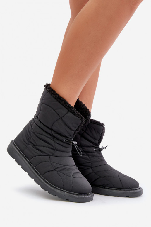 Botas de nieve Femenino con cierre a presión calentamiento con pelo dentro Typu Baranek de color negro Vamidra Botas de nieve Femenino con cierre a presión calentamiento con pelo dentro Typu Baranek de color negro Vamidra