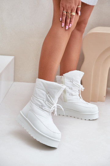 Botas de nieve con una plataforma Al castillo Big Star OO274886 el color blanco